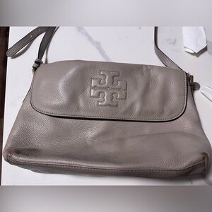 Tory Burch Grey Leather Crossbody Purse